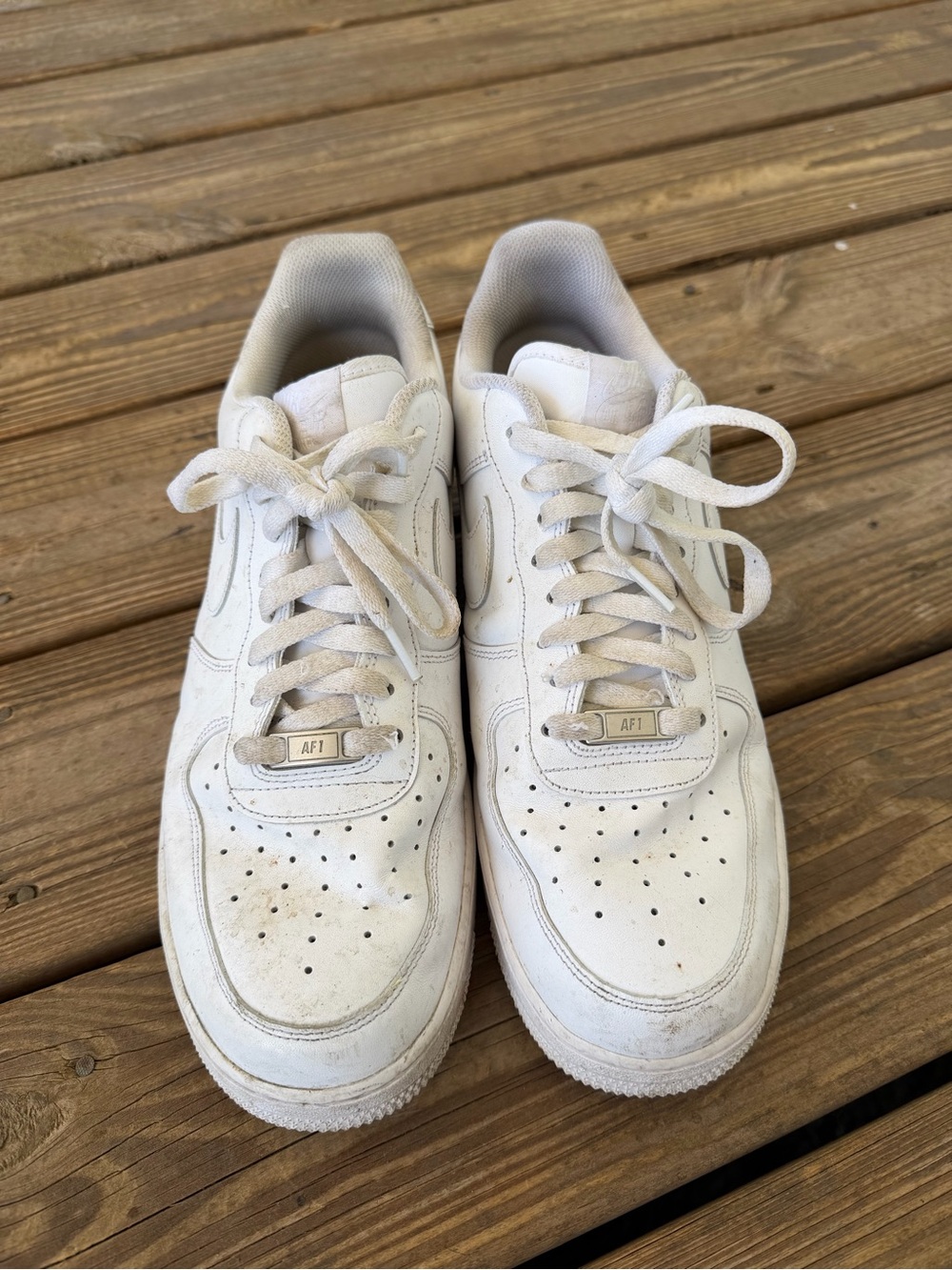 Nike Air Force 1 White Leather Shoes